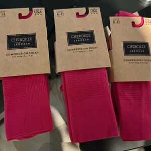 Cherokee Fuchsia Knee-High Compression Socks 3 pair